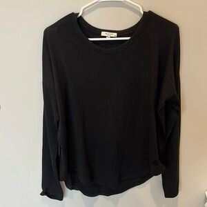 Rag & Bone Scoop Neck Long Sleeve Tunic Black Tee Size Medium